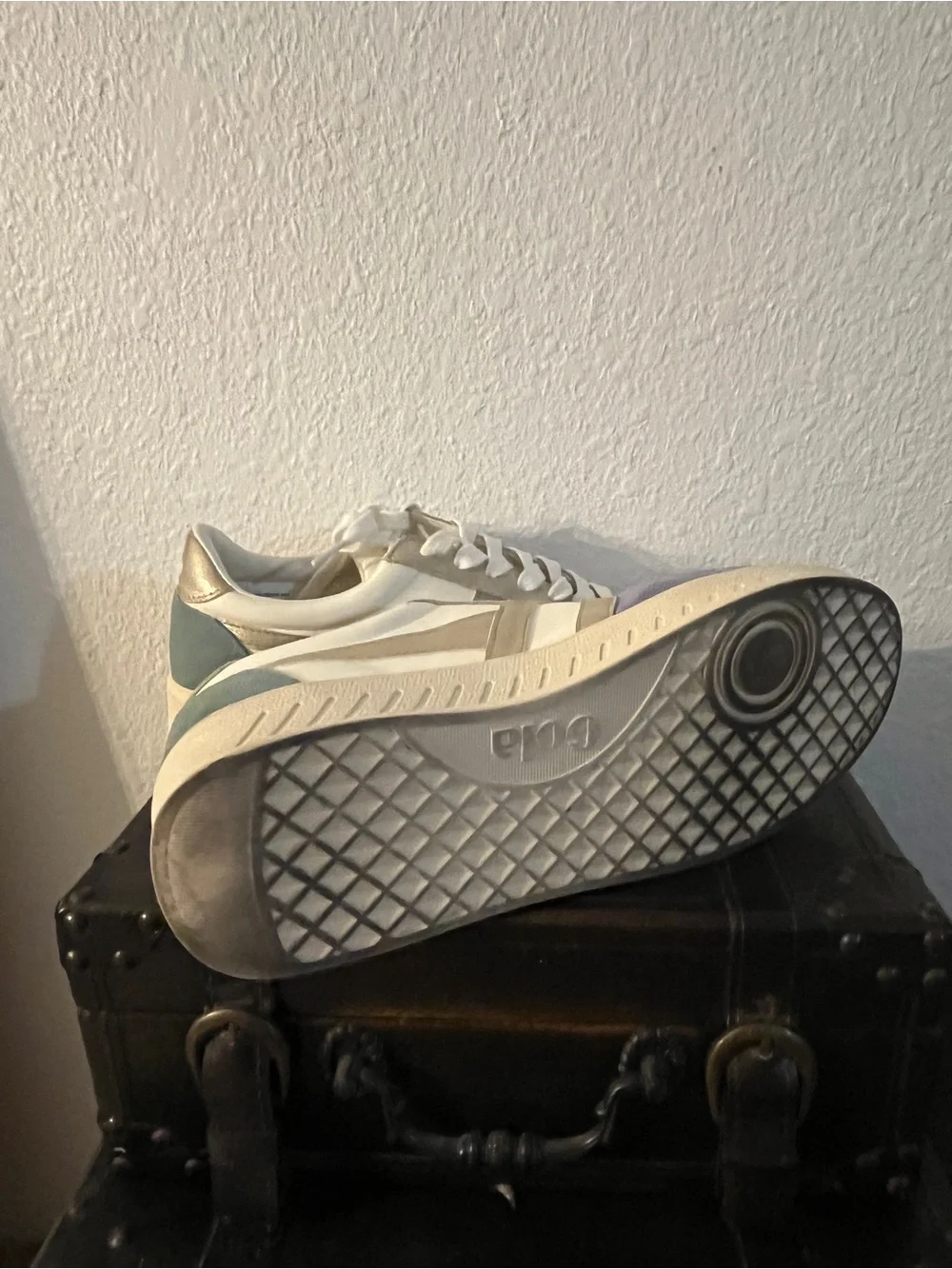 Gola White Sneakers with Lavender and Pale Blue Accents